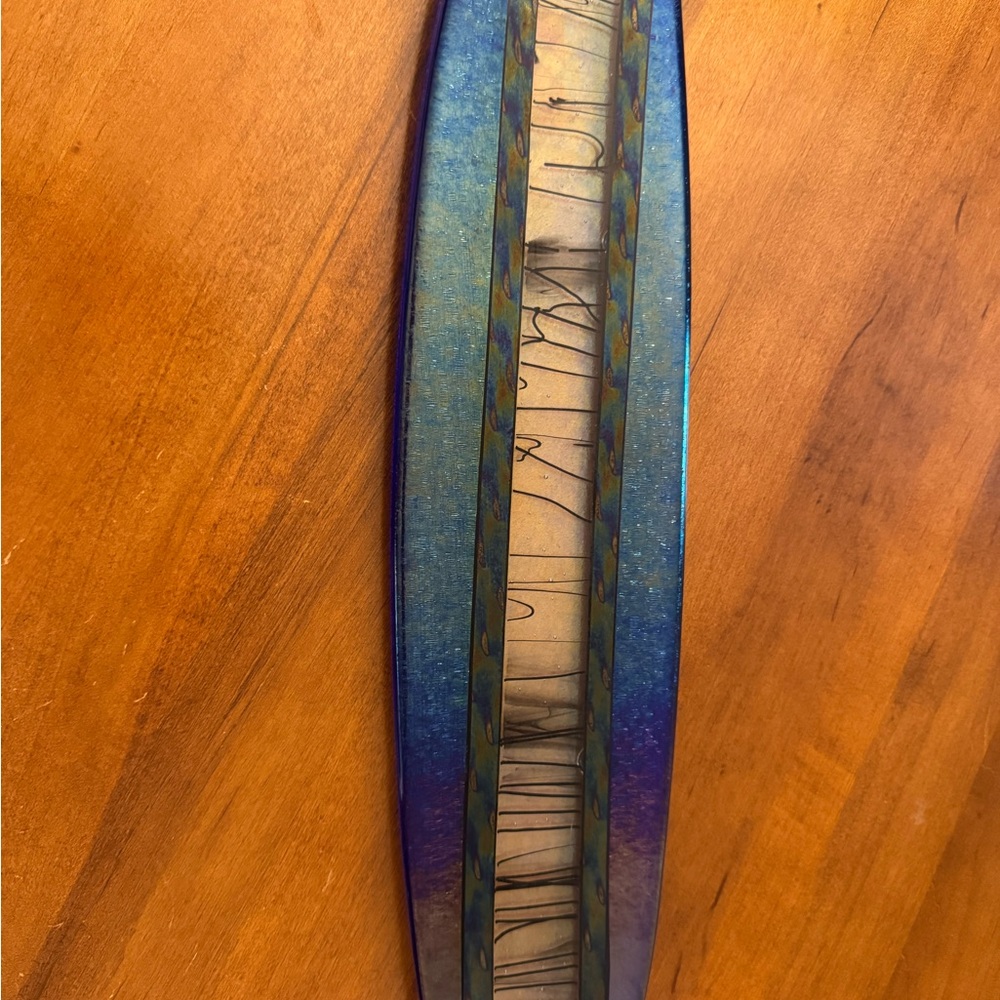Sushi tray of iridescent fused glass